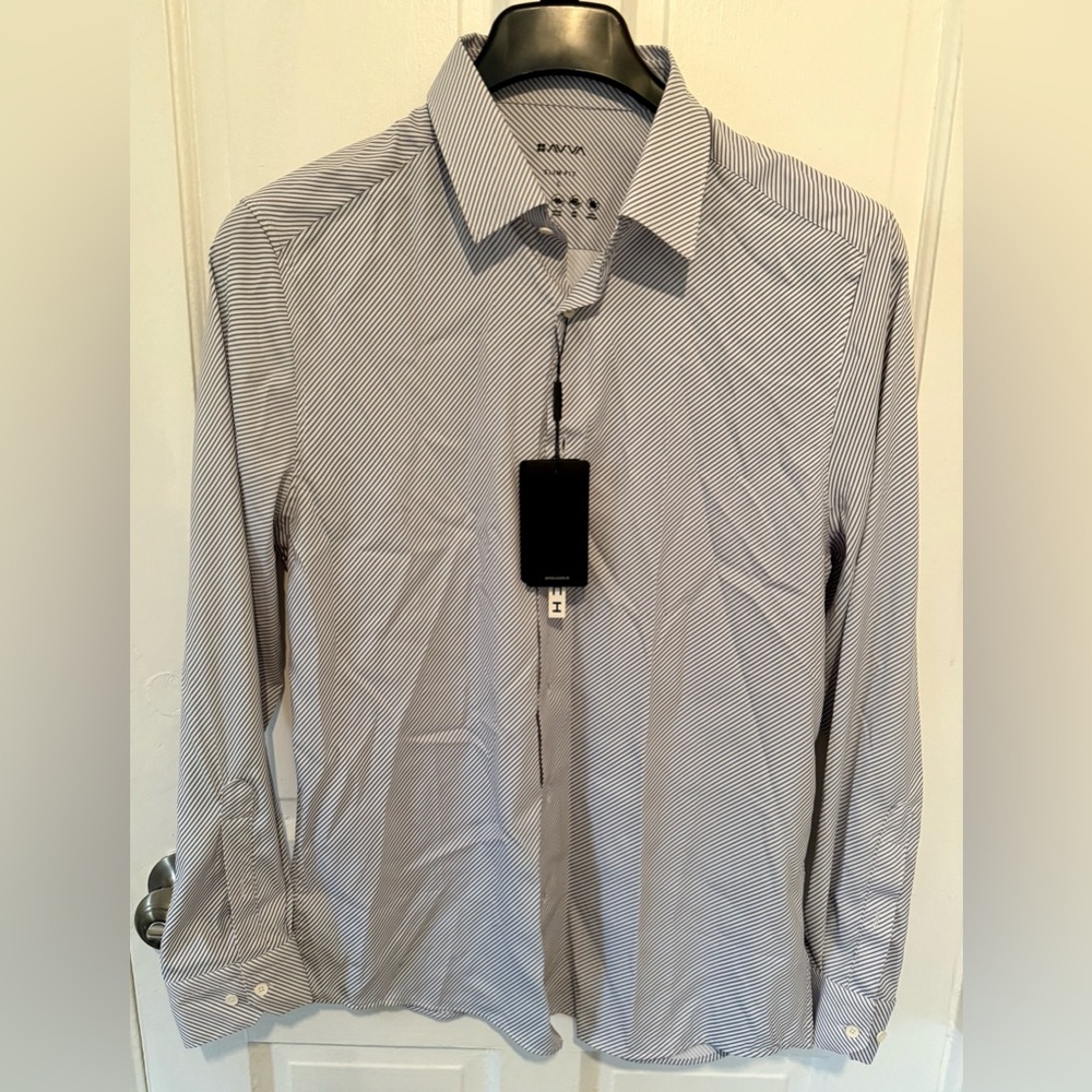 Classic Black and White Striped Dress Shirt